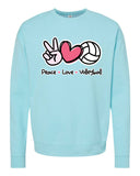 PEACE LOVE VOLLEYBALL - Crew Neck Sweatshirt