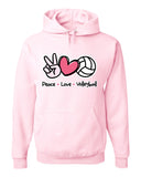 PEACE LOVE VOLLEYBALL - Hooded Sweatshirt