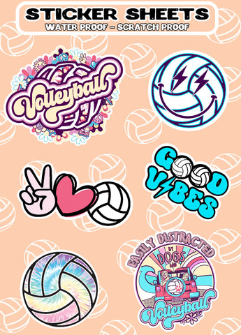 Volleyball Sticker Sheets 2024