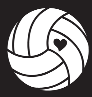 Volleyball Window Decal - VB w/ Heart
