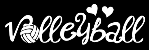 Volleyball Window Decal - VB Hearts